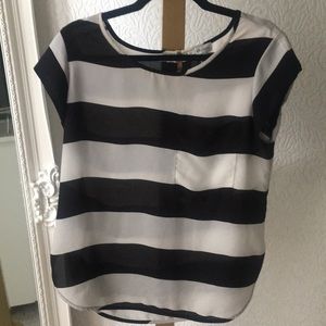 Dynamite black and white stripe blouse